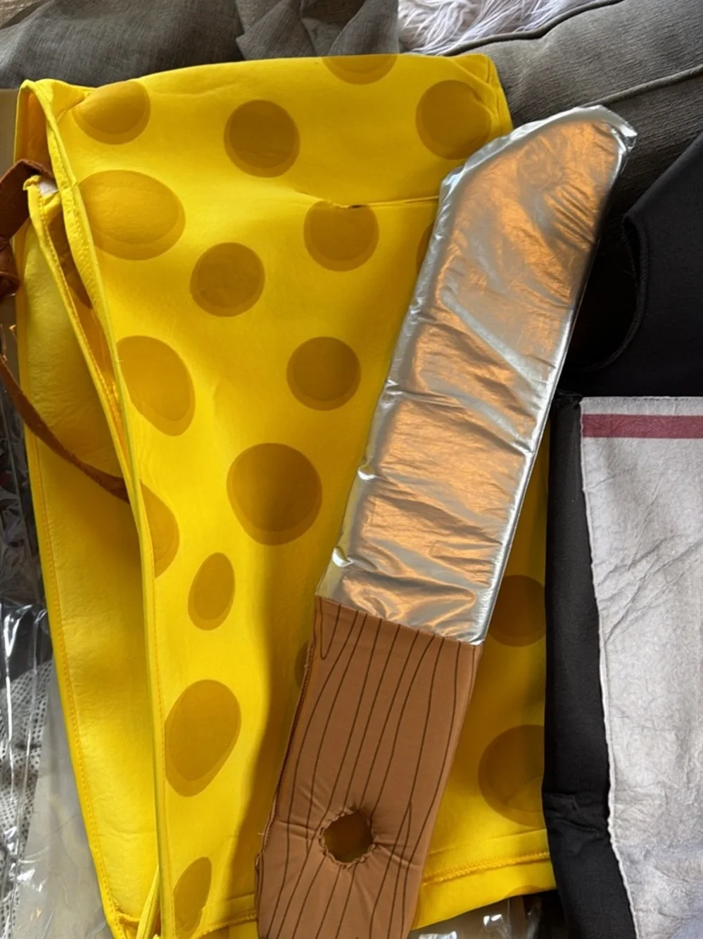 Wine Bottle & Yellow Cheese Couples Costume Set